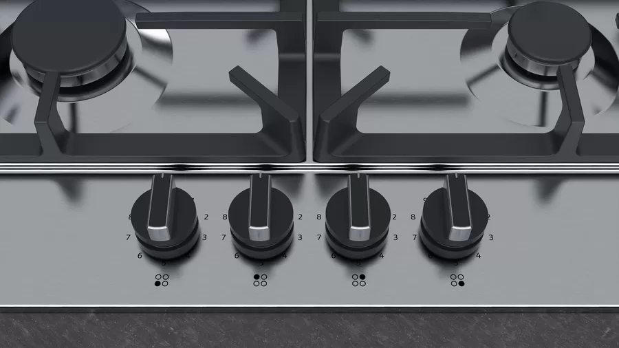 60cm Gas Hob with FlameSelect in Stainless Steel | T26DS49N0