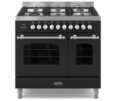 90cm Range Cooker, TWIN FLEET, 6 Burners | Black  | RC-9TG-FL-K