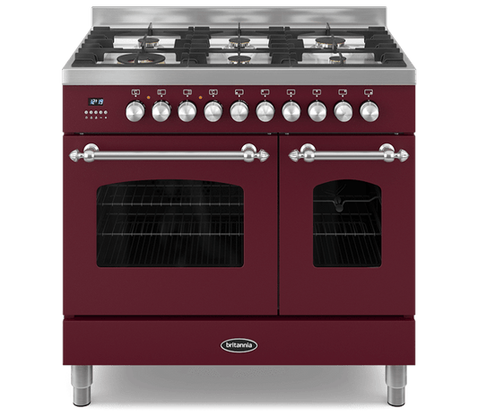 90cm Range Cooker, TWIN FLEET, 6 Burners | Red  | RC-9TG-FL-RED