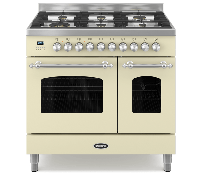 90cm Range Cooker, TWIN FLEET, 6 Burners | Cream  | RC-9TG-FL-CR