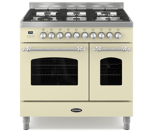 90cm Range Cooker, TWIN FLEET, 6 Burners | Cream  | RC-9TG-FL-CR