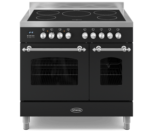 90cm Range Cooker, TWIN FLEET, 5 Induction Zones | Black | RC-9TI-FL-K