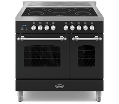 90cm Range Cooker, TWIN FLEET, 5 Induction Zones | Black | RC-9TI-FL-K