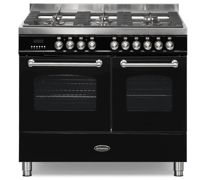 100cm Range Cooker, TWIN FLEET, 6 Burner | Black | RC-10TG-FL-B