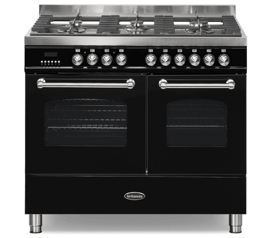 100cm Range Cooker, TWIN FLEET, 6 Burner | Black | RC-10TG-FL-B