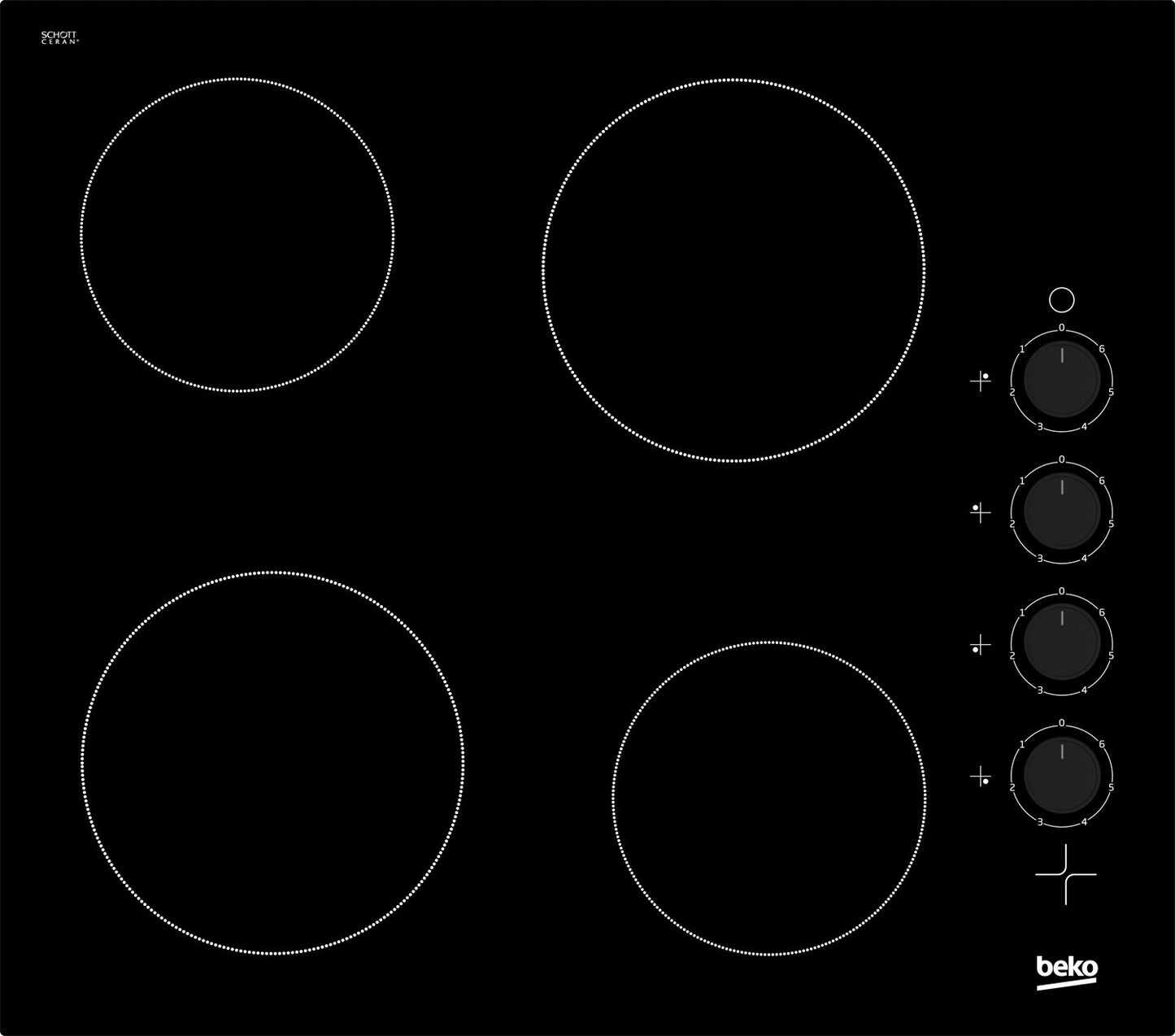 60cm Built-In Electric Ceramic Hob in Black Glass | HIC64102