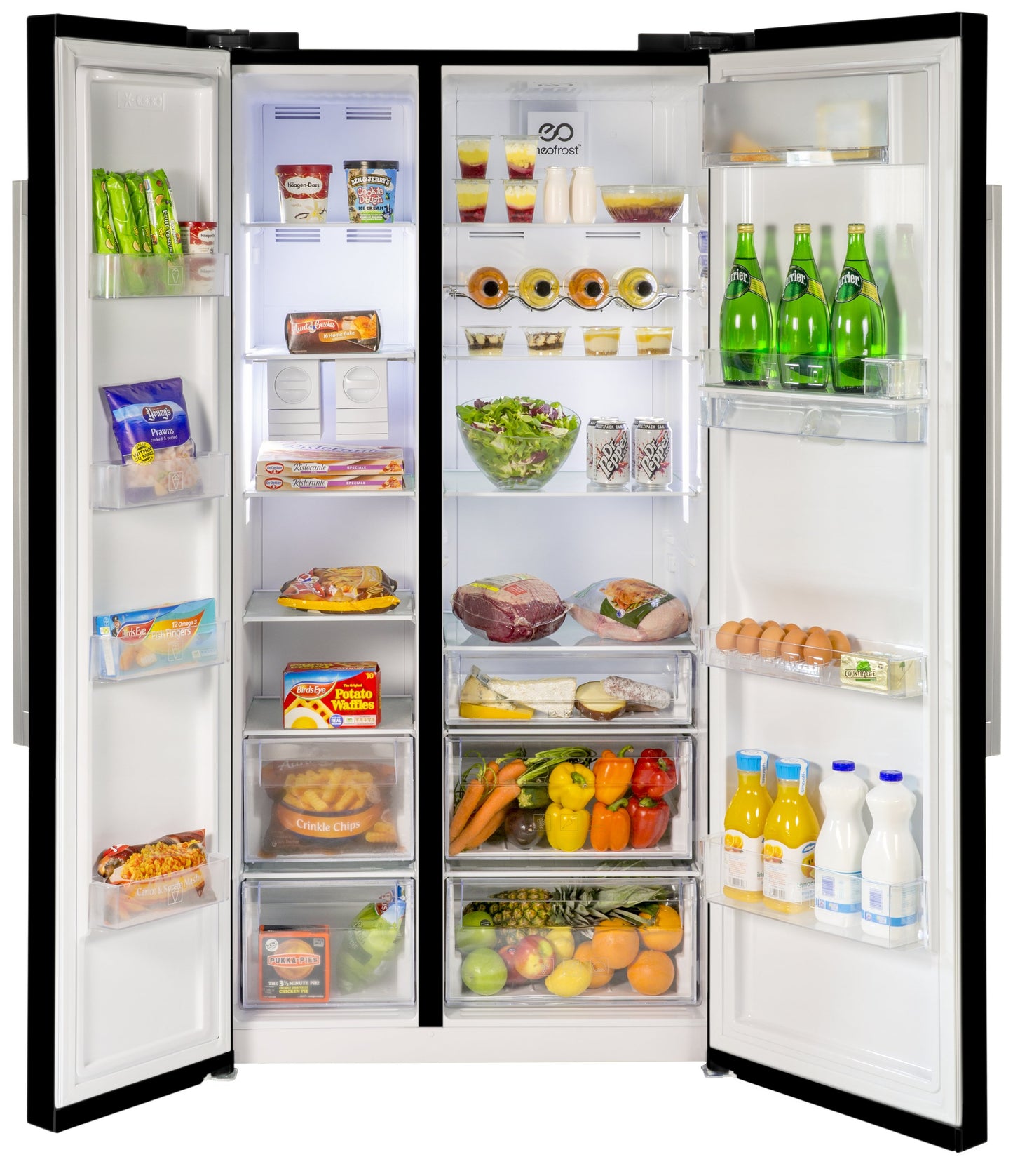 American Style Fridge Freezer with Water Dispenser, 179cm (H) in Black | ASD241B