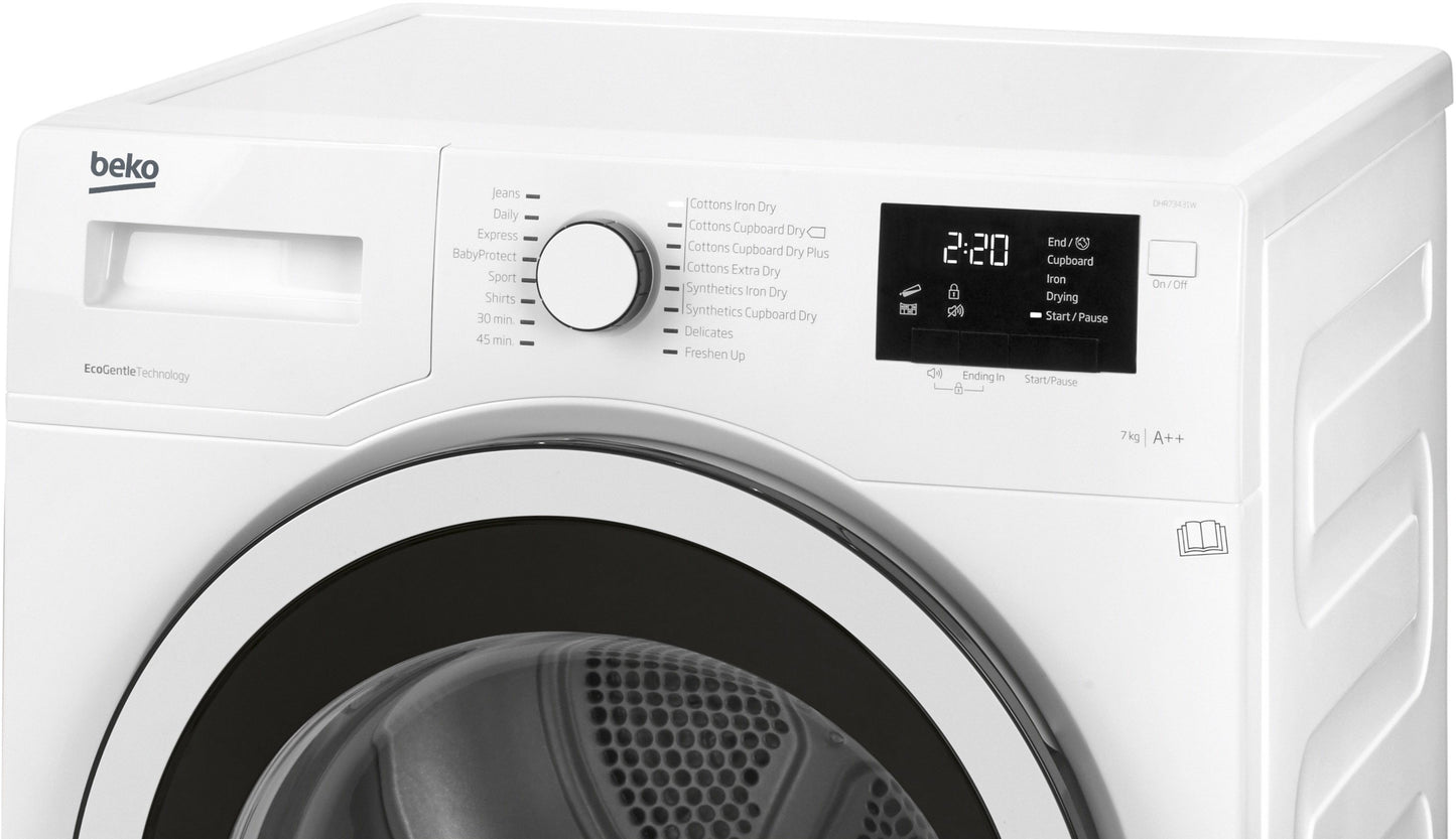 7KG Heat Pump Tumble Dryer in White | DHR73431