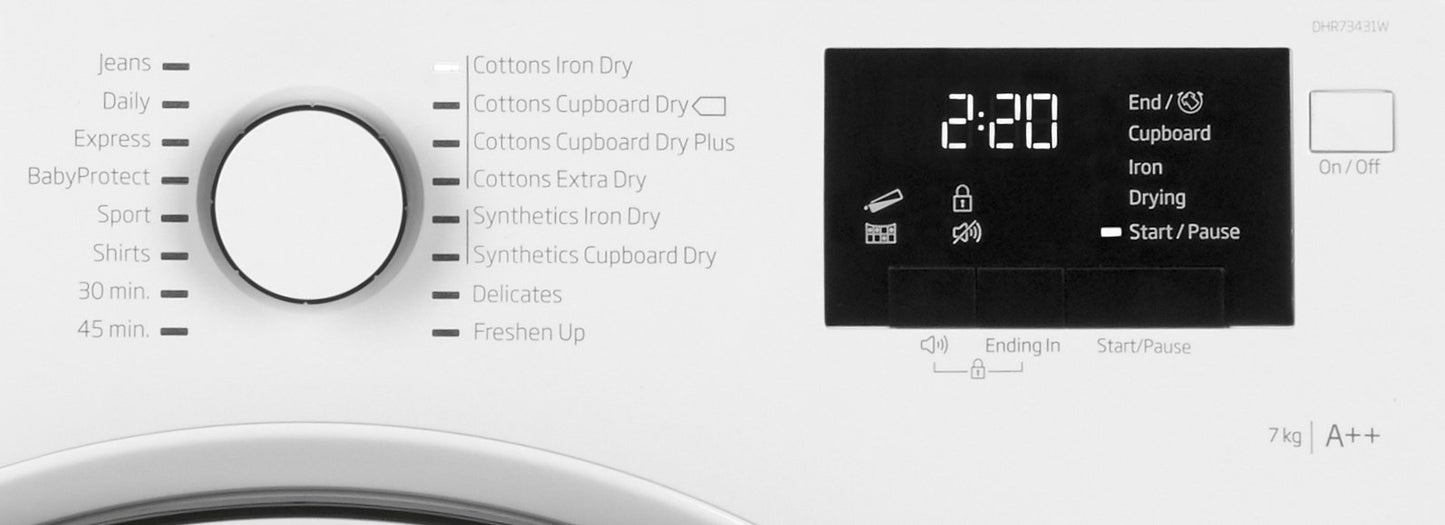 7KG Heat Pump Tumble Dryer in White | DHR73431