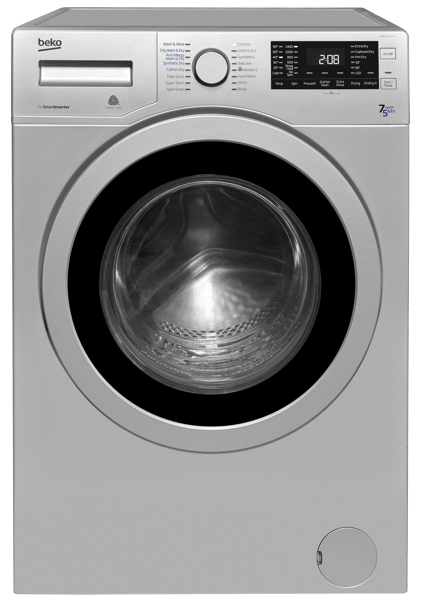 7KG / 5KG Washer Dryer in Silver | WDER7440421S | More Colour Options