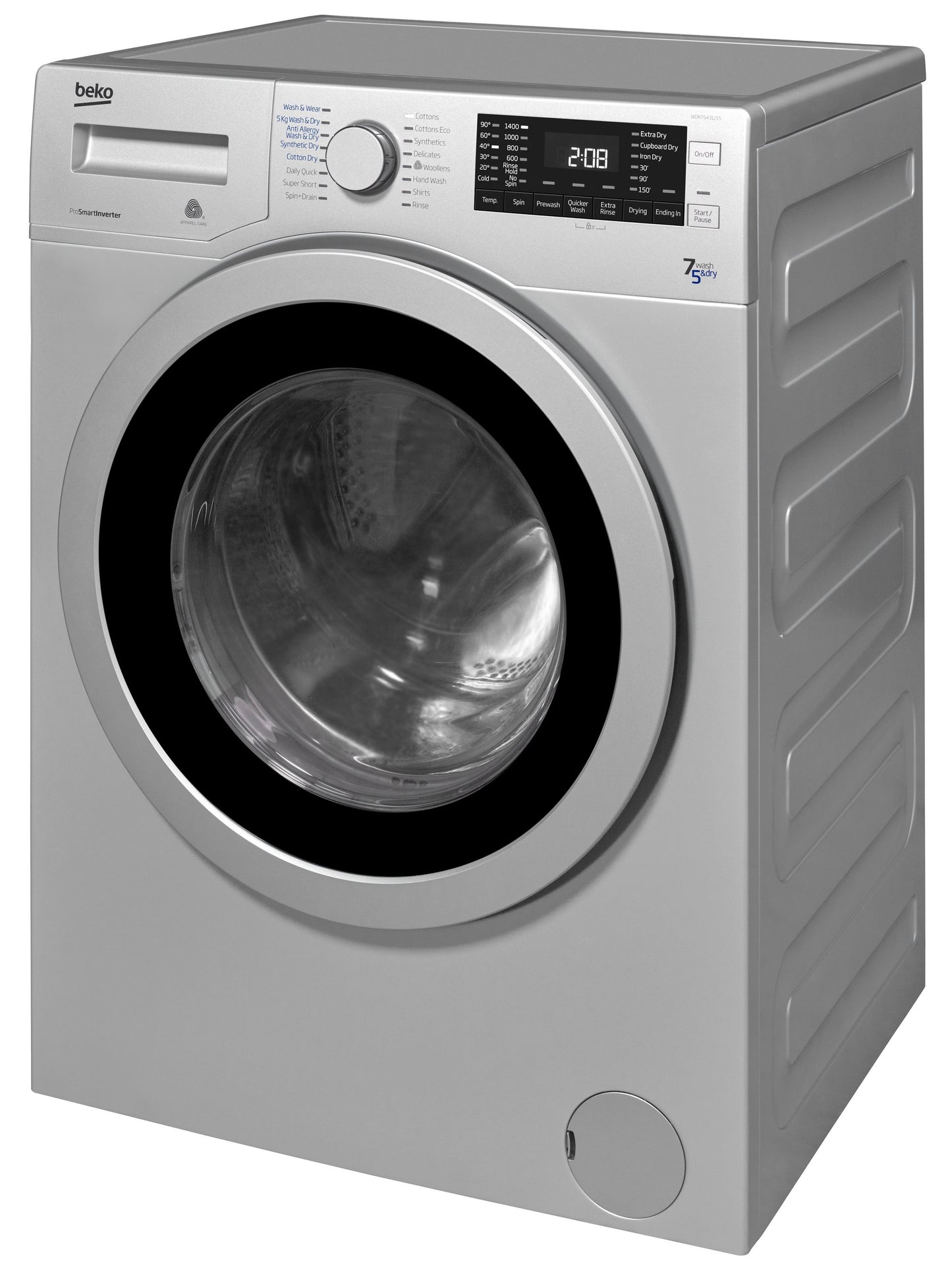 7KG / 5KG Washer Dryer in Silver | WDER7440421S | More Colour Options