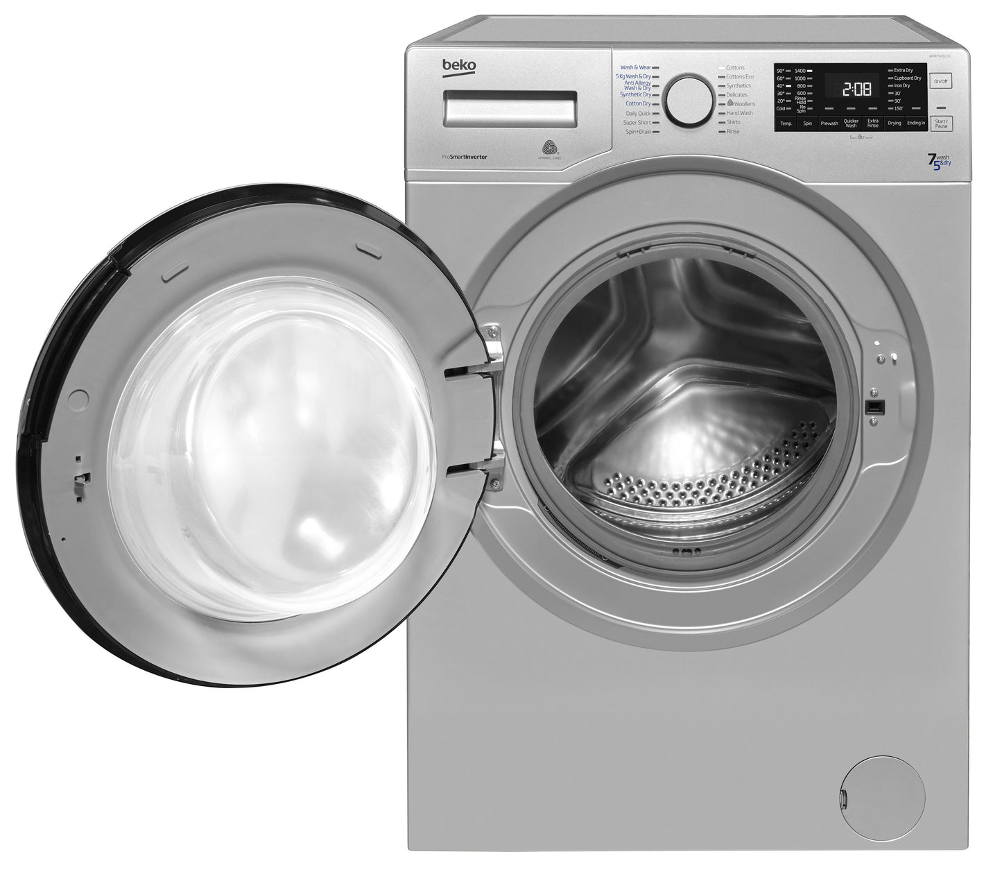 7KG / 5KG Washer Dryer in Silver | WDER7440421S | More Colour Options