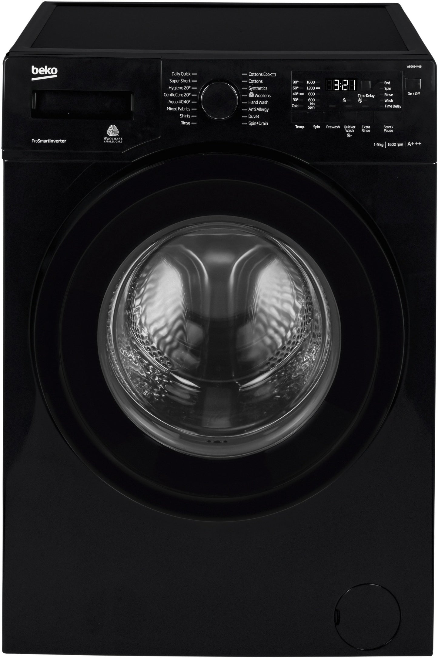 9kg, 1600rpm Washing Machine in Black | WB963446B | More Colour Options