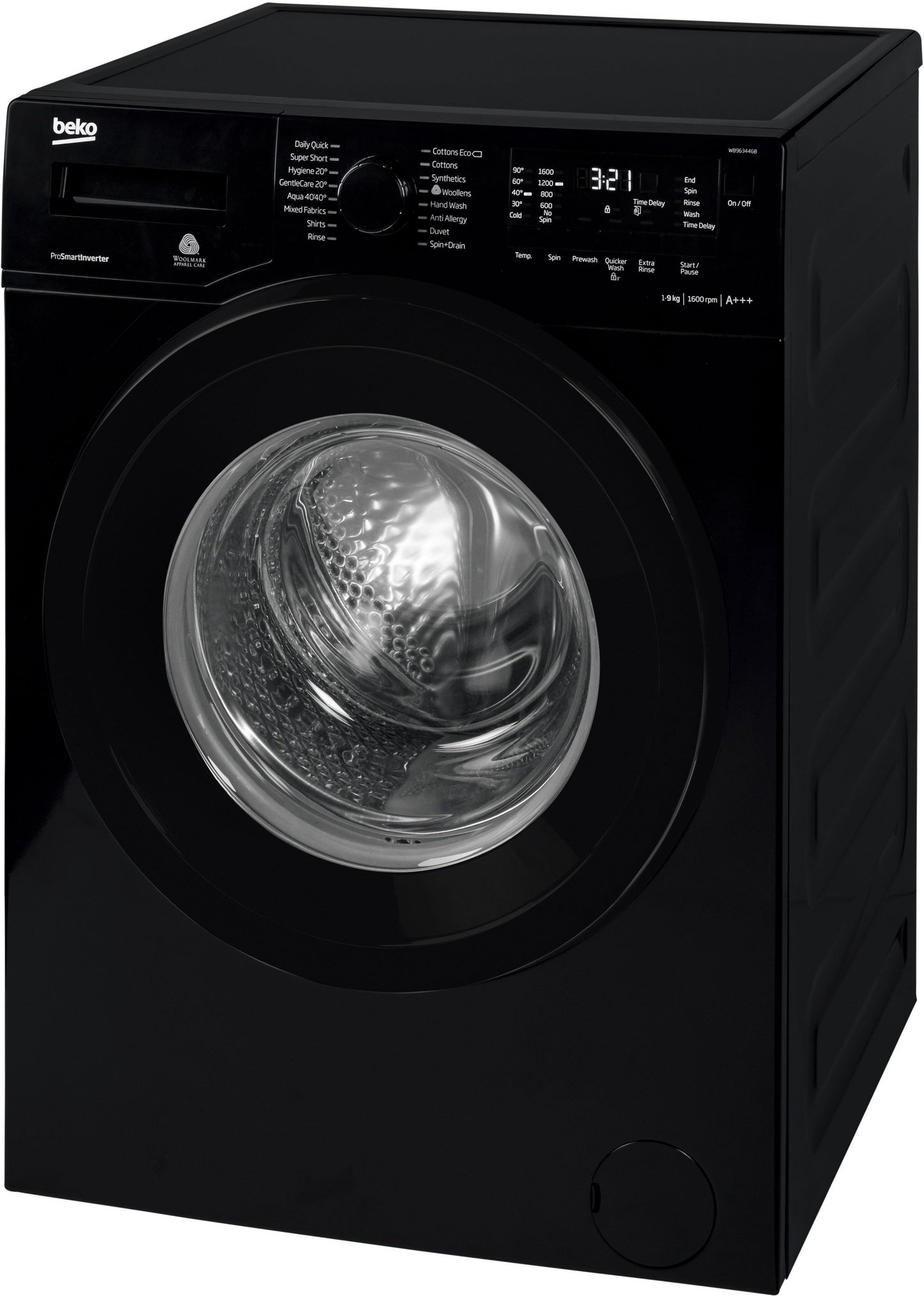 9kg, 1600rpm Washing Machine in Black | WB963446B | More Colour Options