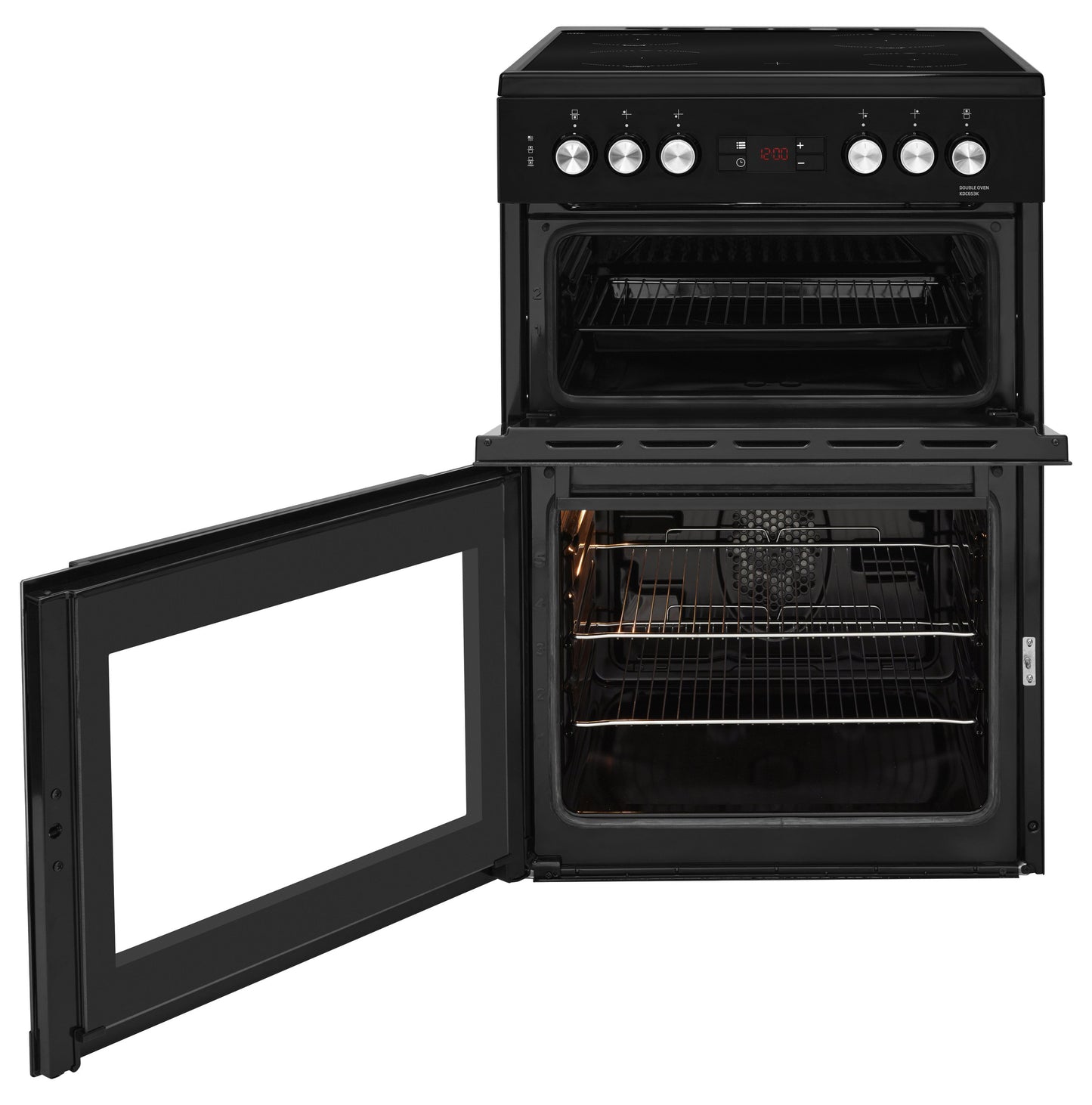 60cm Double Oven Electric Cooker | Black | KDC653K | More Colour Options
