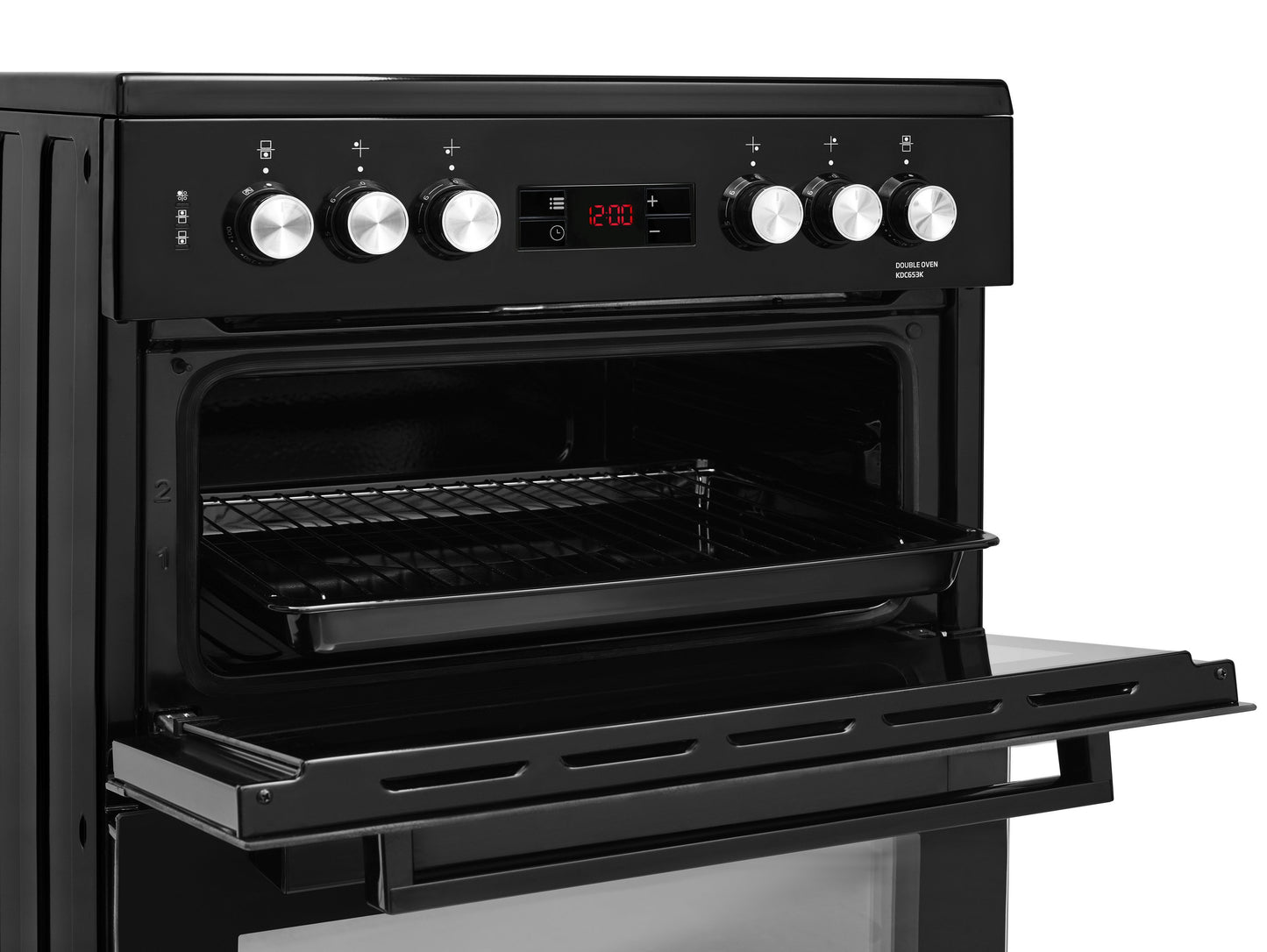 60cm Double Oven Electric Cooker | Black | KDC653K | More Colour Options