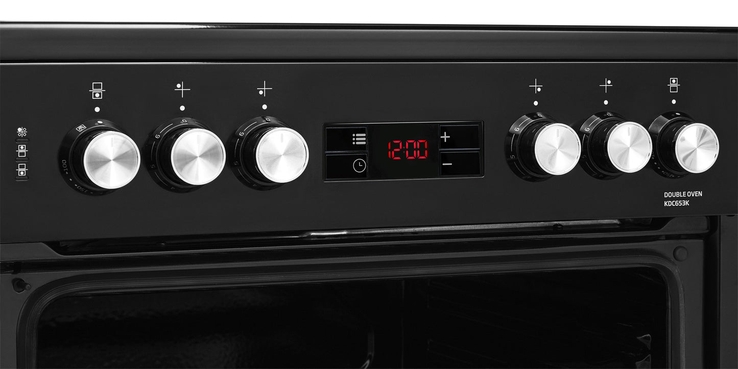 60cm Double Oven Electric Cooker | Black | KDC653K | More Colour Options