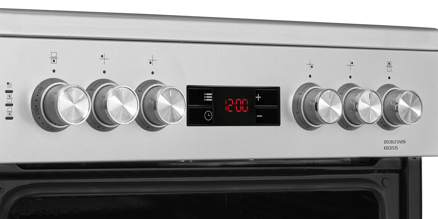 60cm Double Oven Electric Cooker | Silver | KDC653S | More Colour Options
