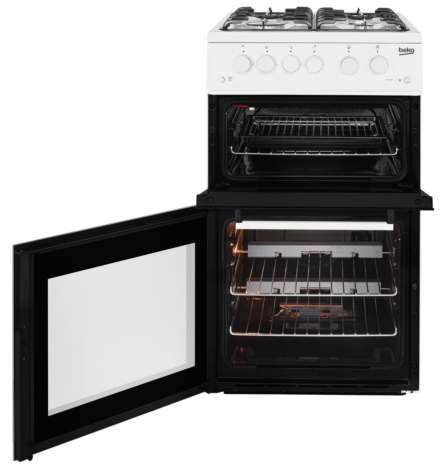 50cm Twin Cavity NAT Gas Cooker | White | KDG582W