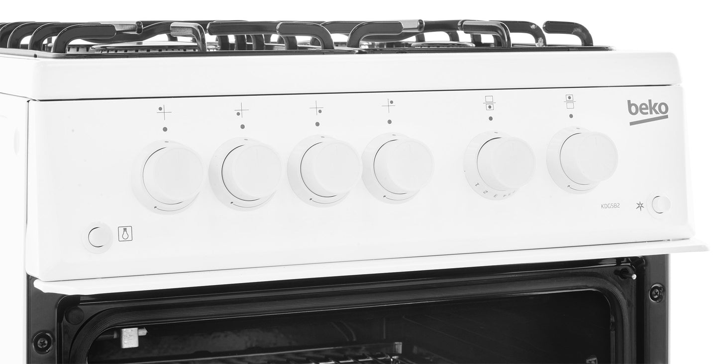 50cm Twin Cavity NAT Gas Cooker | White | KDG582W