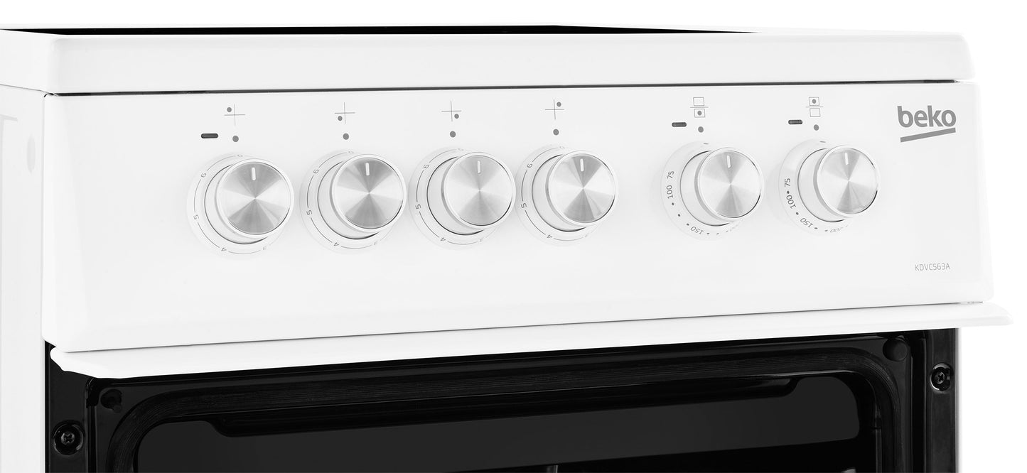 50cm Double Oven Electric Cooker | White | KDVC563AW | More Colour Options
