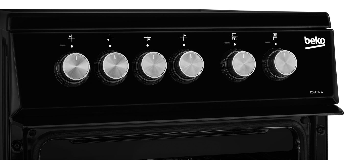50cm Double Oven Electric Cooker | Black | KDVC563AK | More Colour Options