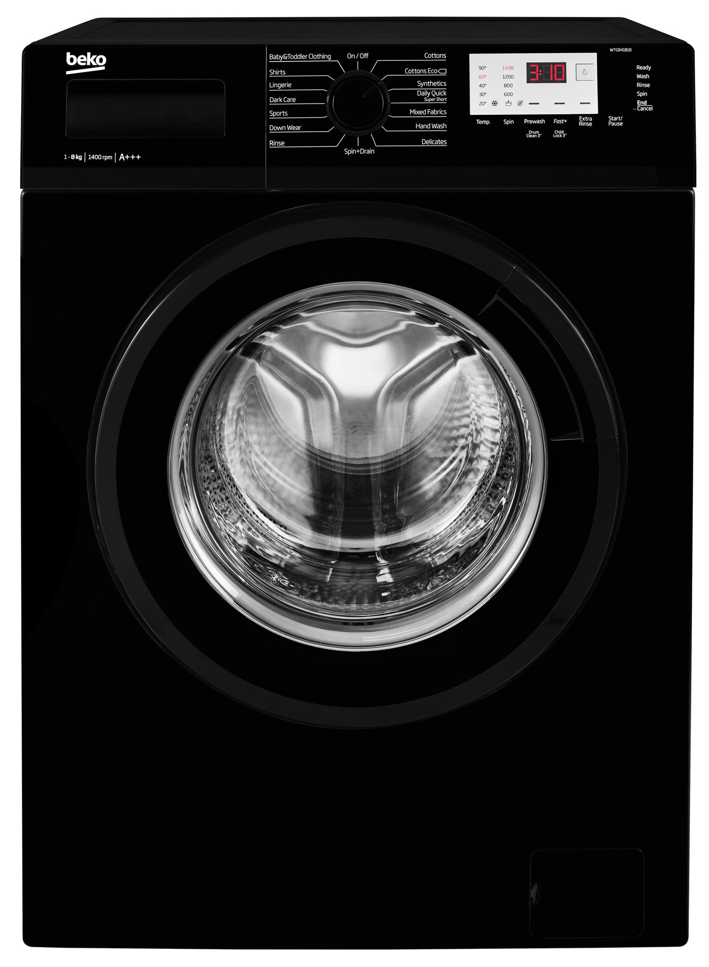 8kg, 1400rpm Washing Machine in Black | WTL84151B | More Colour Options