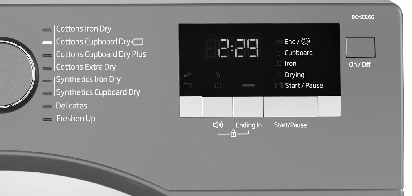 9KG Condenser Tumble Dryer in Graphite | DCY9316G