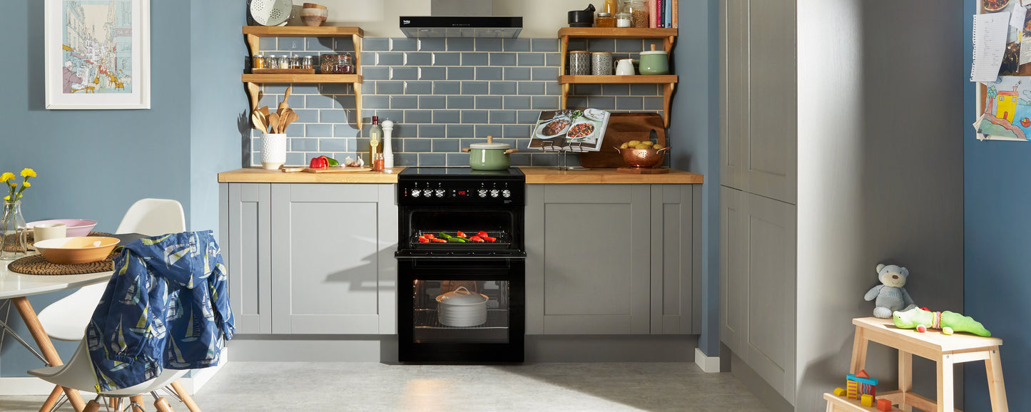 60cm Double Oven Electric Cooker | Black | KDC653K | More Colour Options