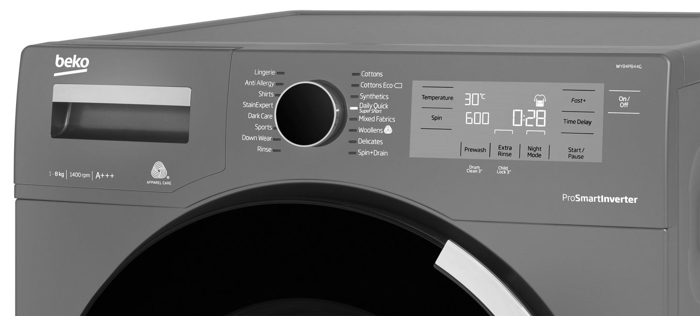 8kg, 1400rpm Washing Machine in Graphite | WY84PB44G