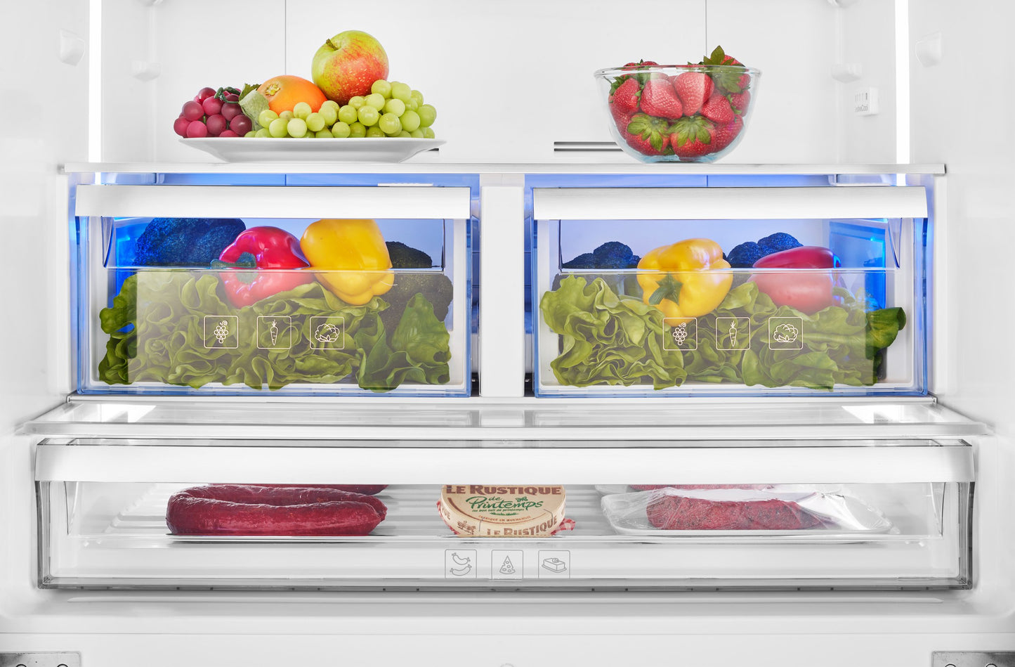 American Fridge Freezer with Blue Light Technology | 183cm (H) | S/Steel | MN1416224PX