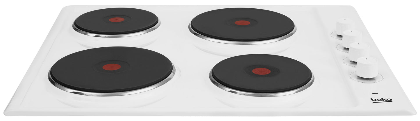 60cm Built-In Electric Hob in White | HIZE64101W | More Colours Available