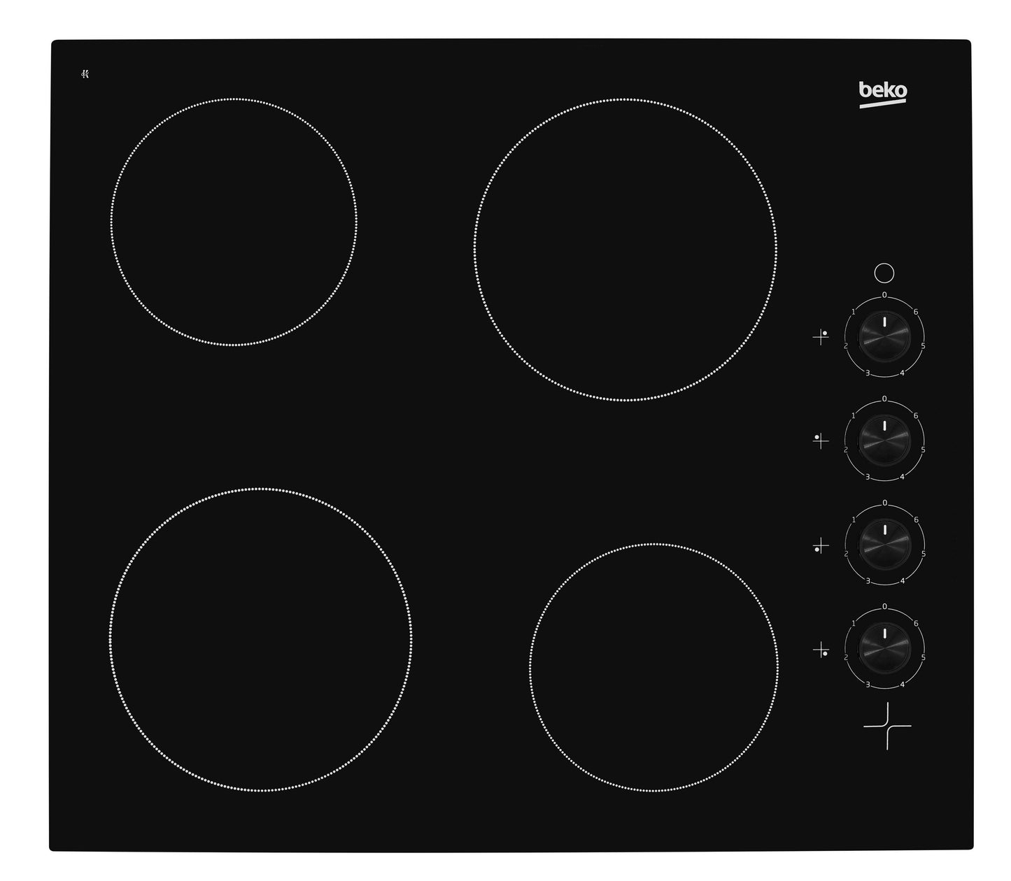 60cm Built-In Electric Ceramic Hob in Black Glass | HIC64102