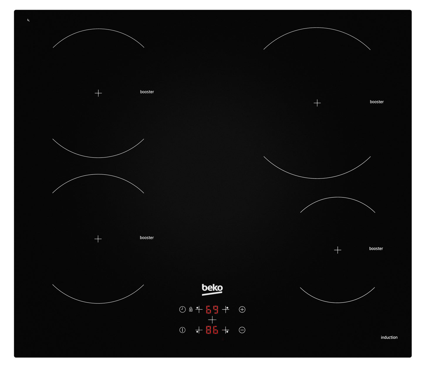 60cm Built-In Induction Hob in Black Glass | HII64400MT