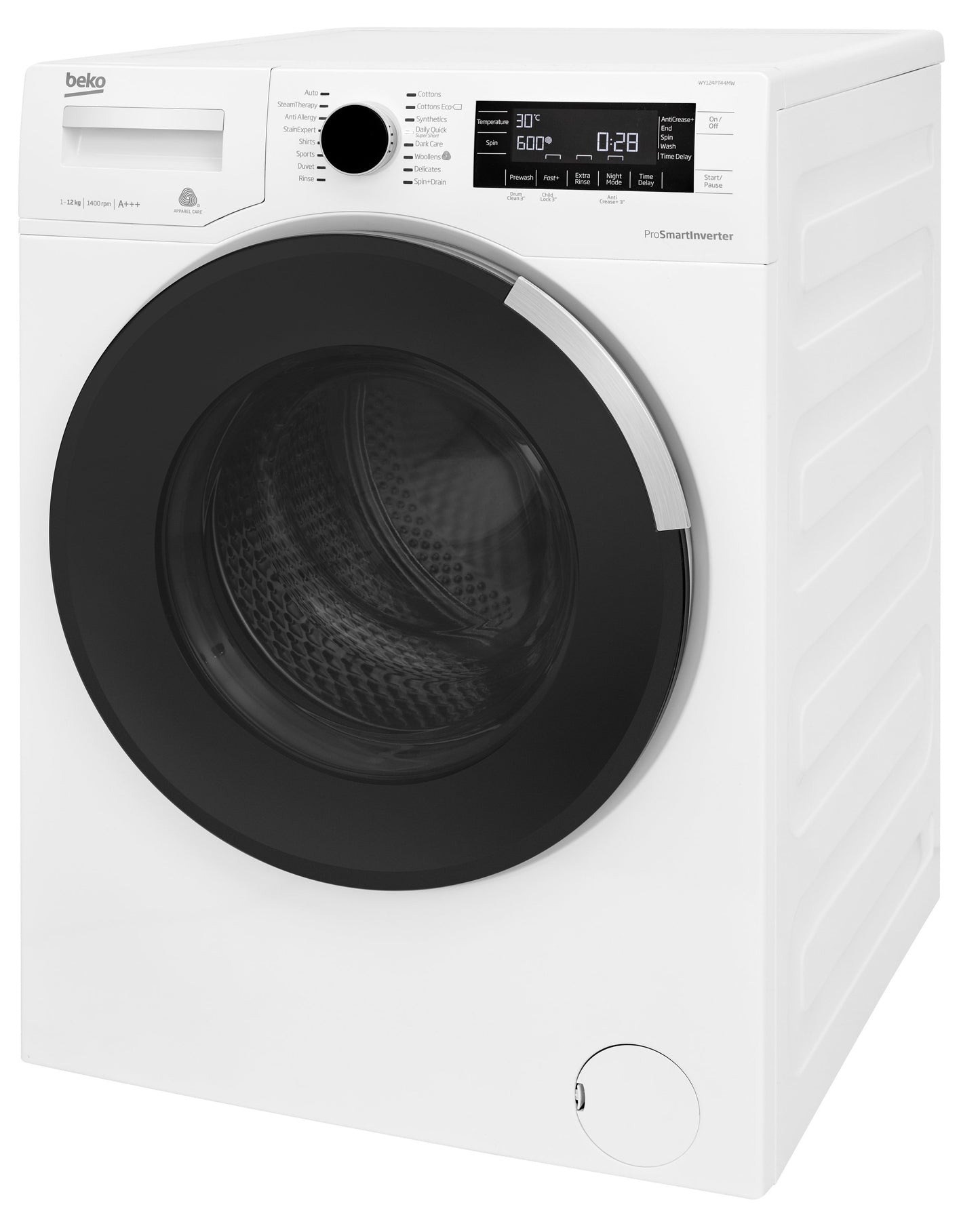 12kg, 1400rpm Washing Machine in White | WY124PT44M