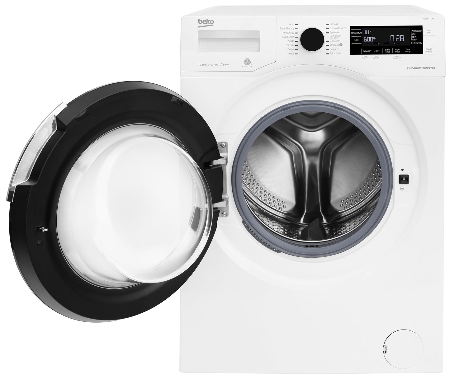 12kg, 1400rpm Washing Machine in White | WY124PT44M