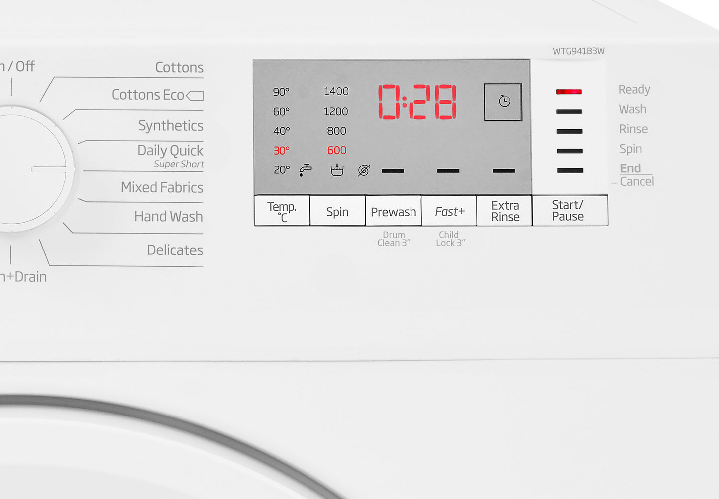 9kg, 1400rpm Washing Machine in Black | WTL94151B | More Colour Options