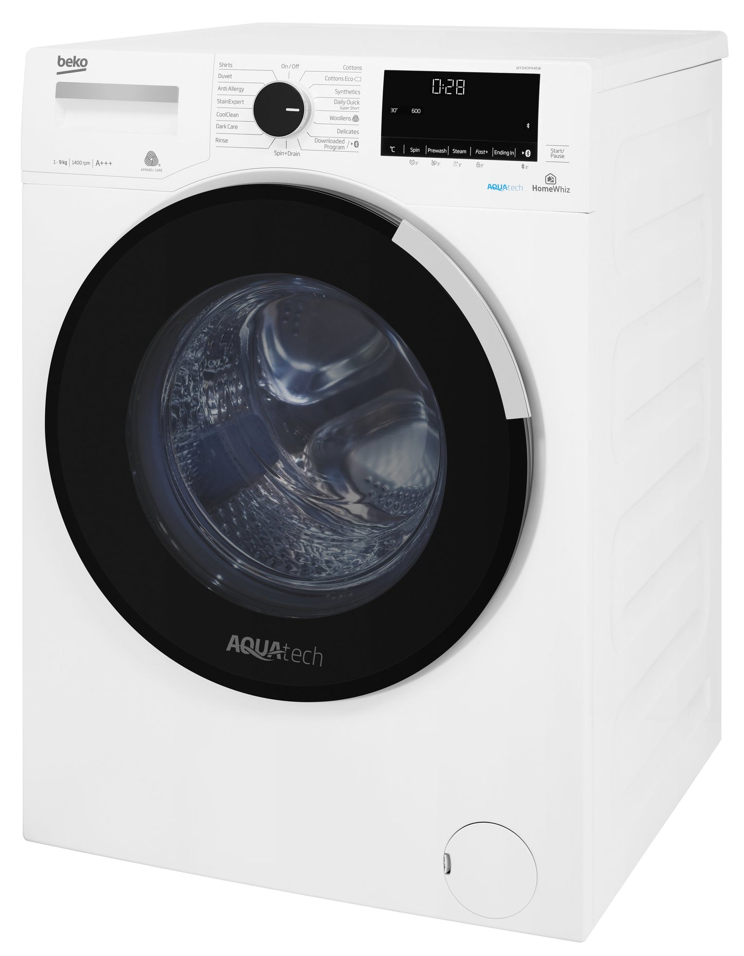9kg, 1400rpm AquaTech Washing Machine in White | WY940P44EW | More Colour Options
