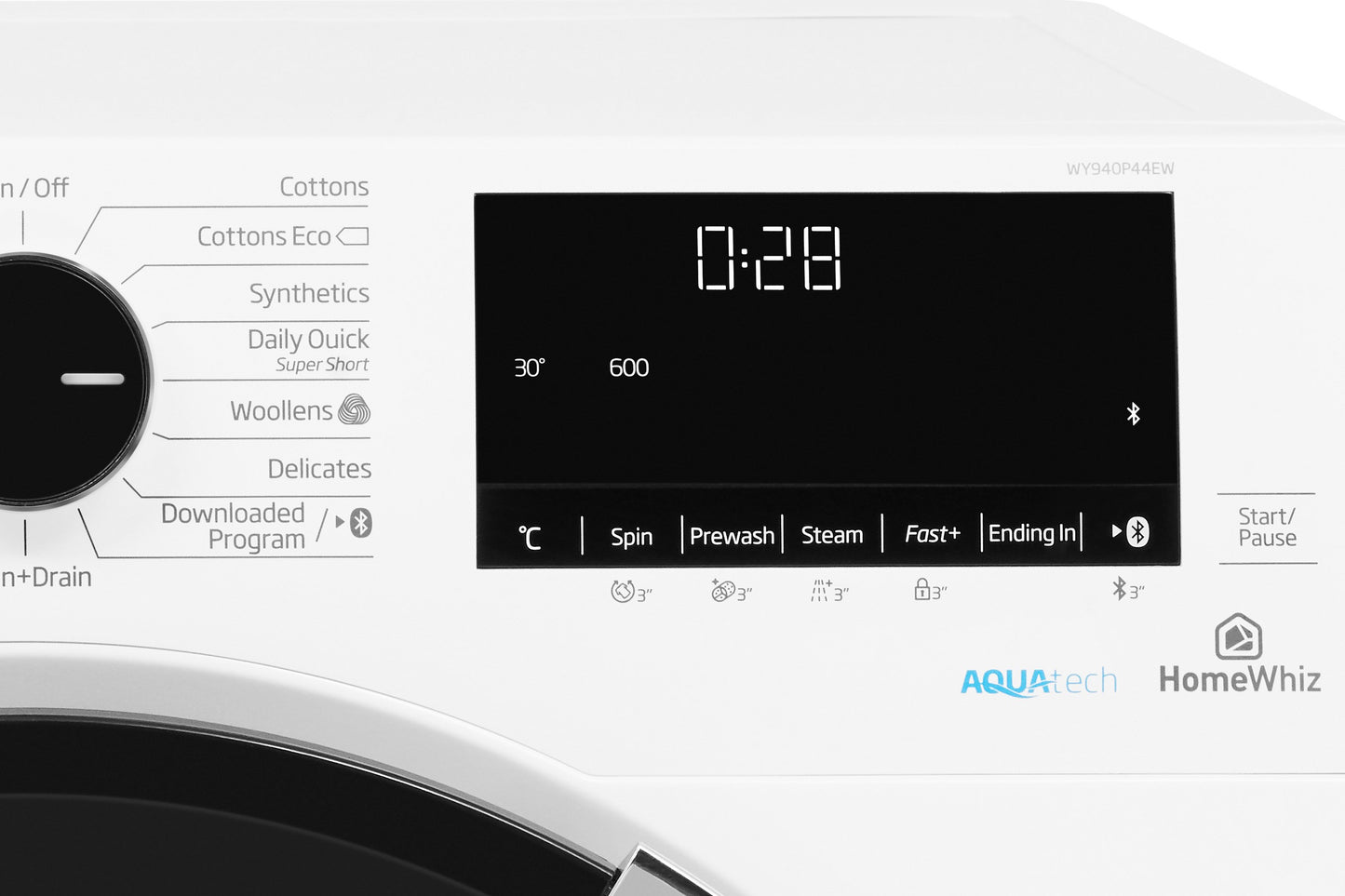 9kg, 1400rpm AquaTech Washing Machine in White | WY940P44EW | More Colour Options