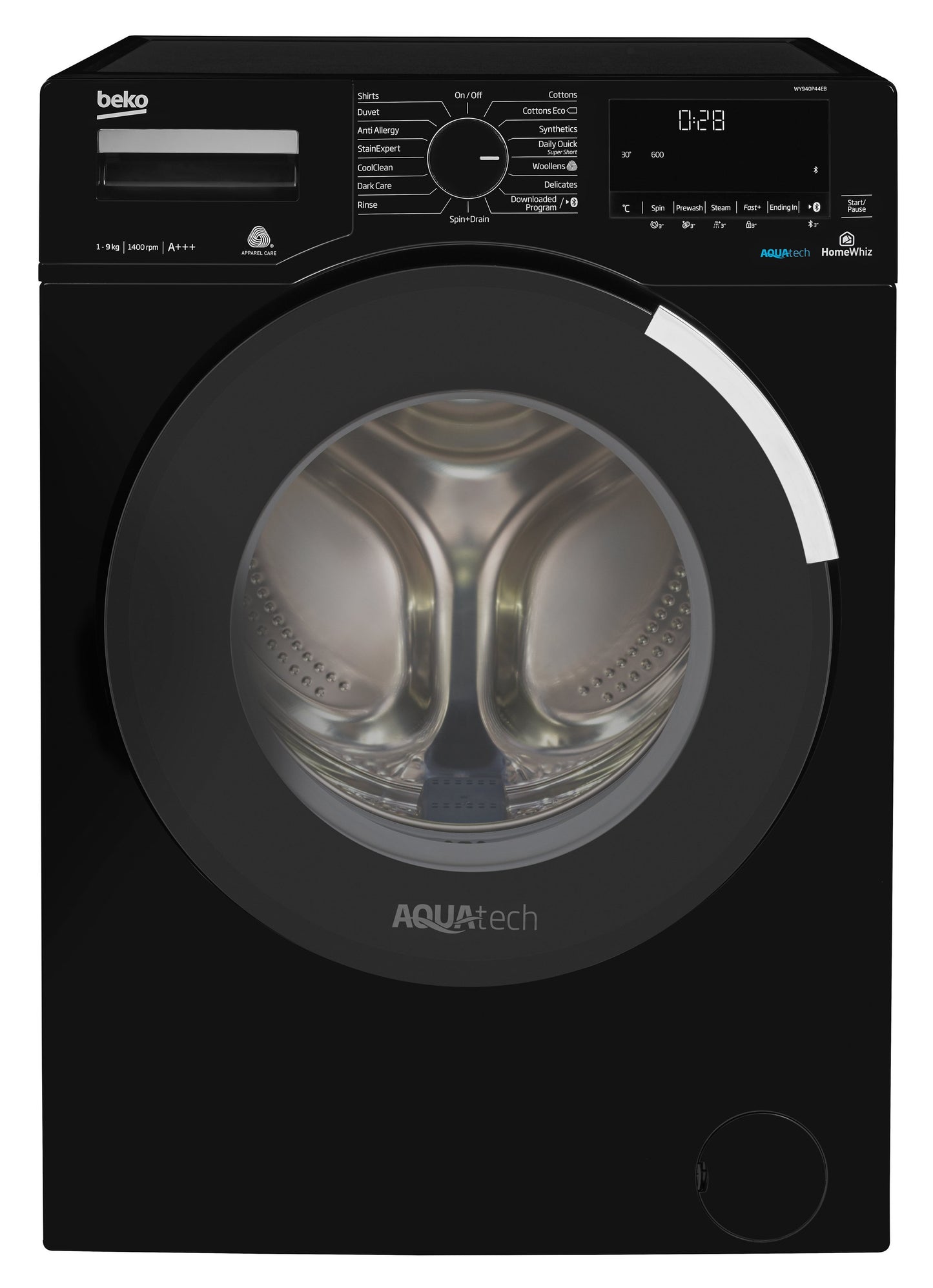 9kg, 1400rpm AquaTech Washing Machine in White | WY940P44EW | More Colour Options