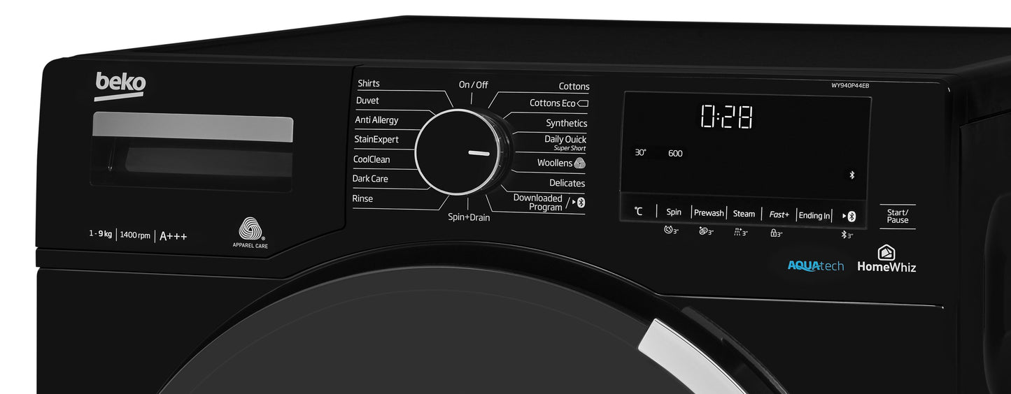 9kg, 1400rpm AquaTech Washing Machine in White | WY940P44EW | More Colour Options