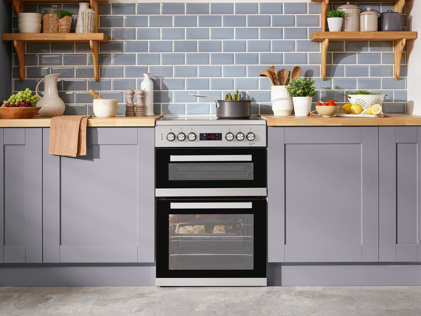60cm Double Oven Electric Cooker | Silver | KDC653S | More Colour Options