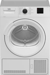 8KG Condenser Tumble Dryer in White | DTLCE80121W (Glass Door)