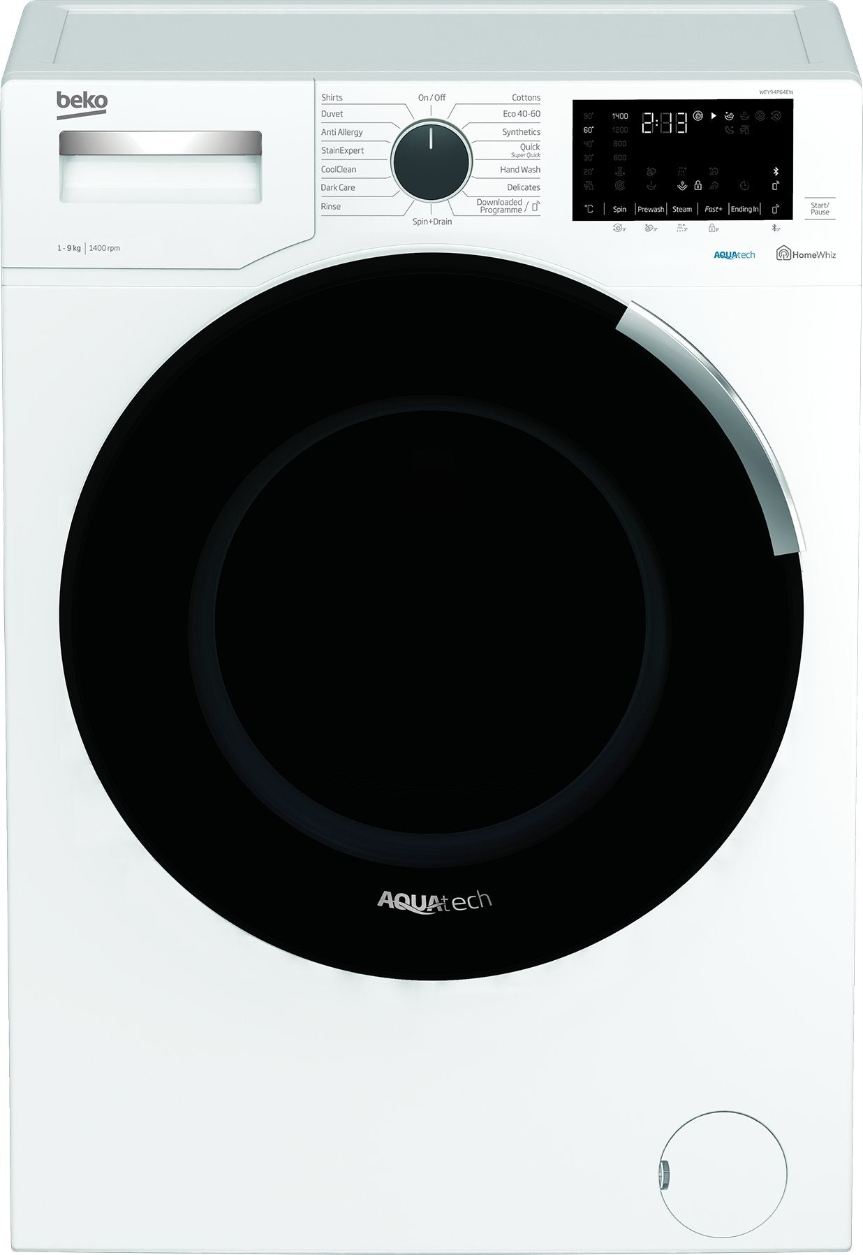 AquaTech 9kg, 1400rpm Washing Machine | White | WEY94P64EW | More Colour Options