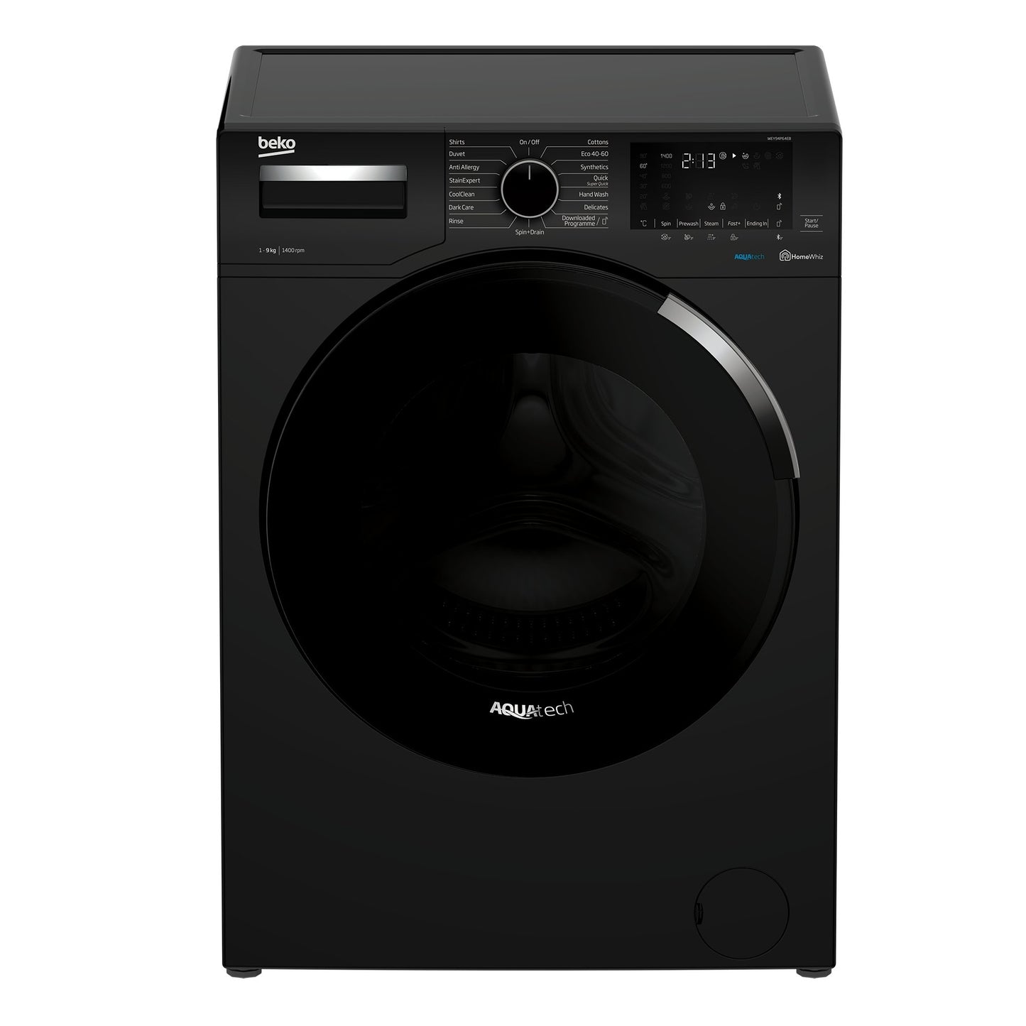 AquaTech 9kg, 1400rpm Washing Machine | Black | WEY94P64EB | More Colour Options