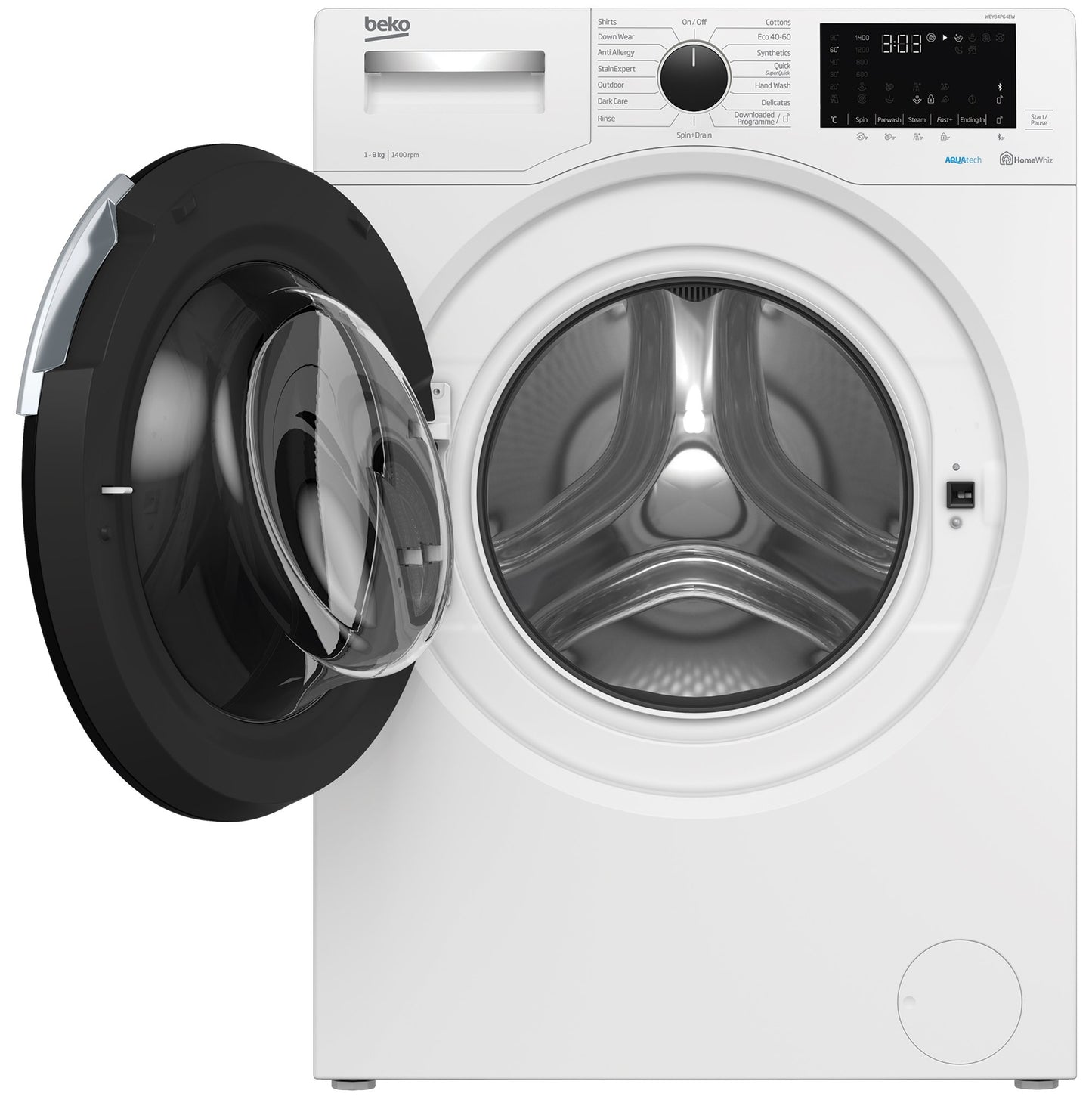 AquaTech 8kg, 1400rpm Washing Machine in White | WEY84P64EW