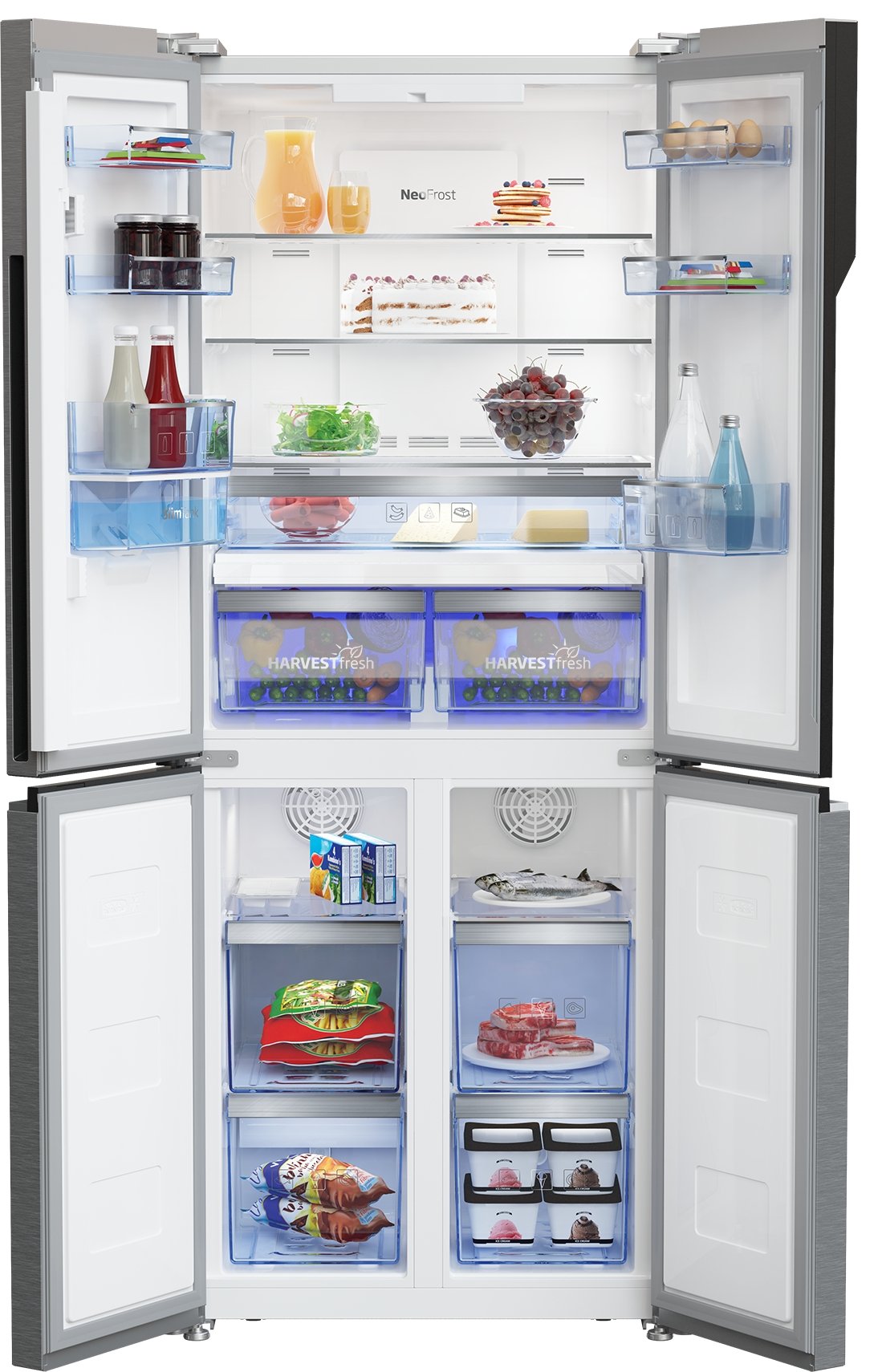 American Style Fridge Freezer | HarvestFresh | 192cm (H) |  S/Steel | GNE480EC3DVX