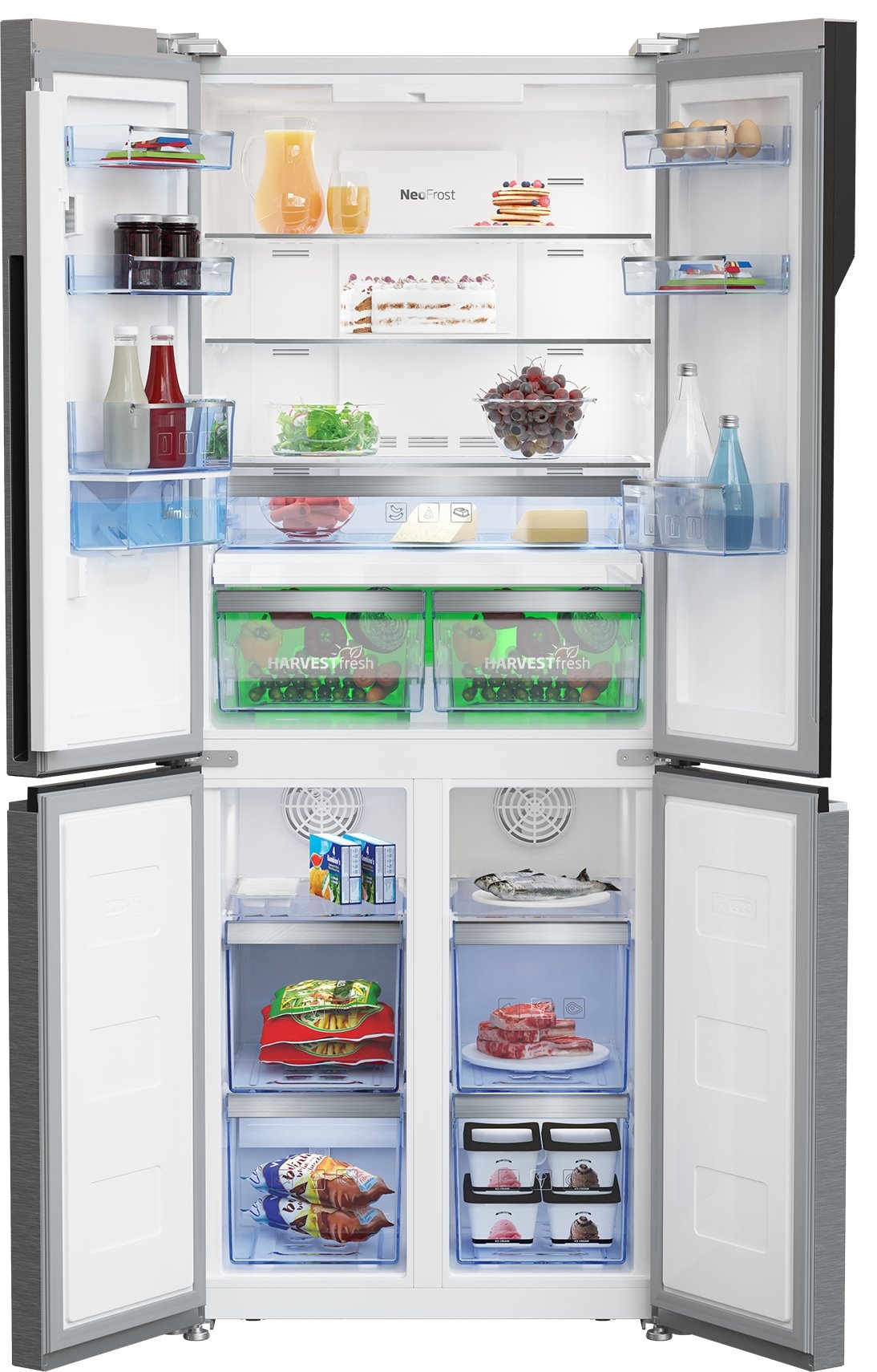 American Style Fridge Freezer | HarvestFresh | 192cm (H) |  S/Steel | GNE480EC3DVX