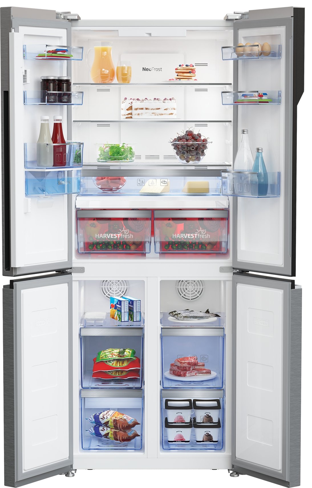American Style Fridge Freezer | HarvestFresh | 192cm (H) |  S/Steel | GNE480EC3DVX