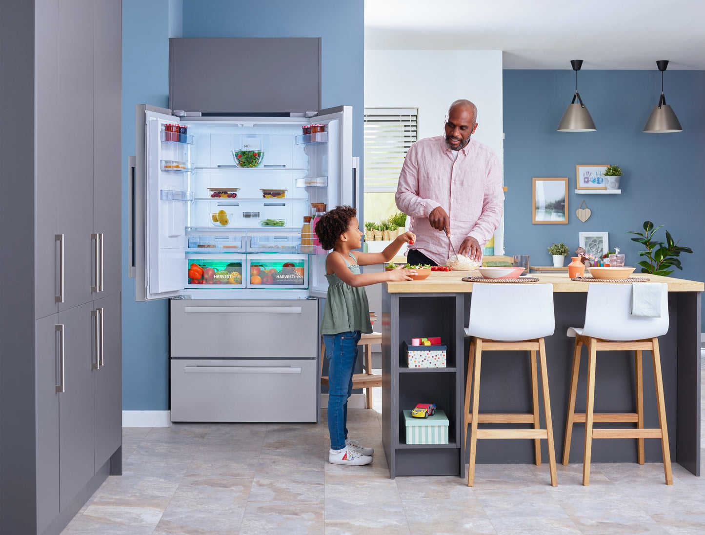 American Style Fridge Freezer | HarvestFresh | 183cm (H) |  S/Steel | GNE360520DX